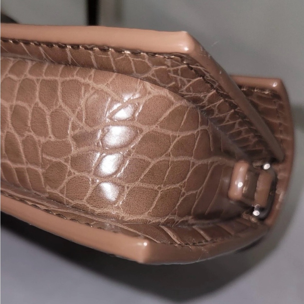 Charles & Keith Croc-Embossed Crossbody Bag in Brown Faux Leather & Dust Bag - Picture 11 of 16